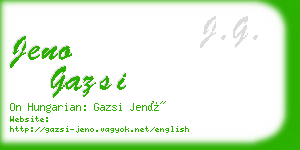 jeno gazsi business card